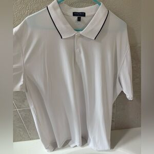 Peter Millar Classic White Polo with Navy Trim